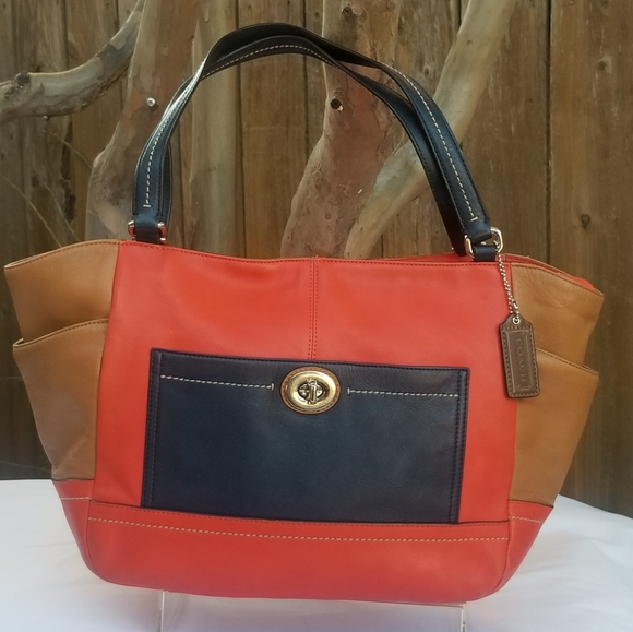 Stunning Coach leather tri-color tote handbag - Picture 1 of 14